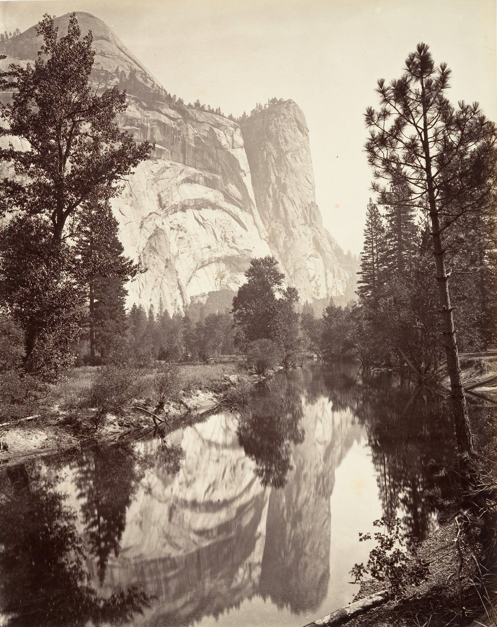 Washington Tower, Yosemite, n. 1872, painettu n. 1876. tekijältä Carleton E. Watkins.