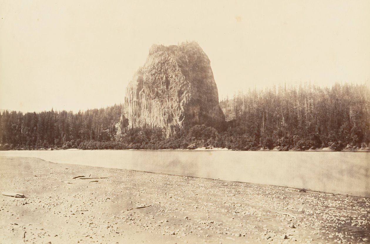 Castle Rock, Oregon, 1867, painettu n. 1876. tekijältä Carleton Emmons Watkins