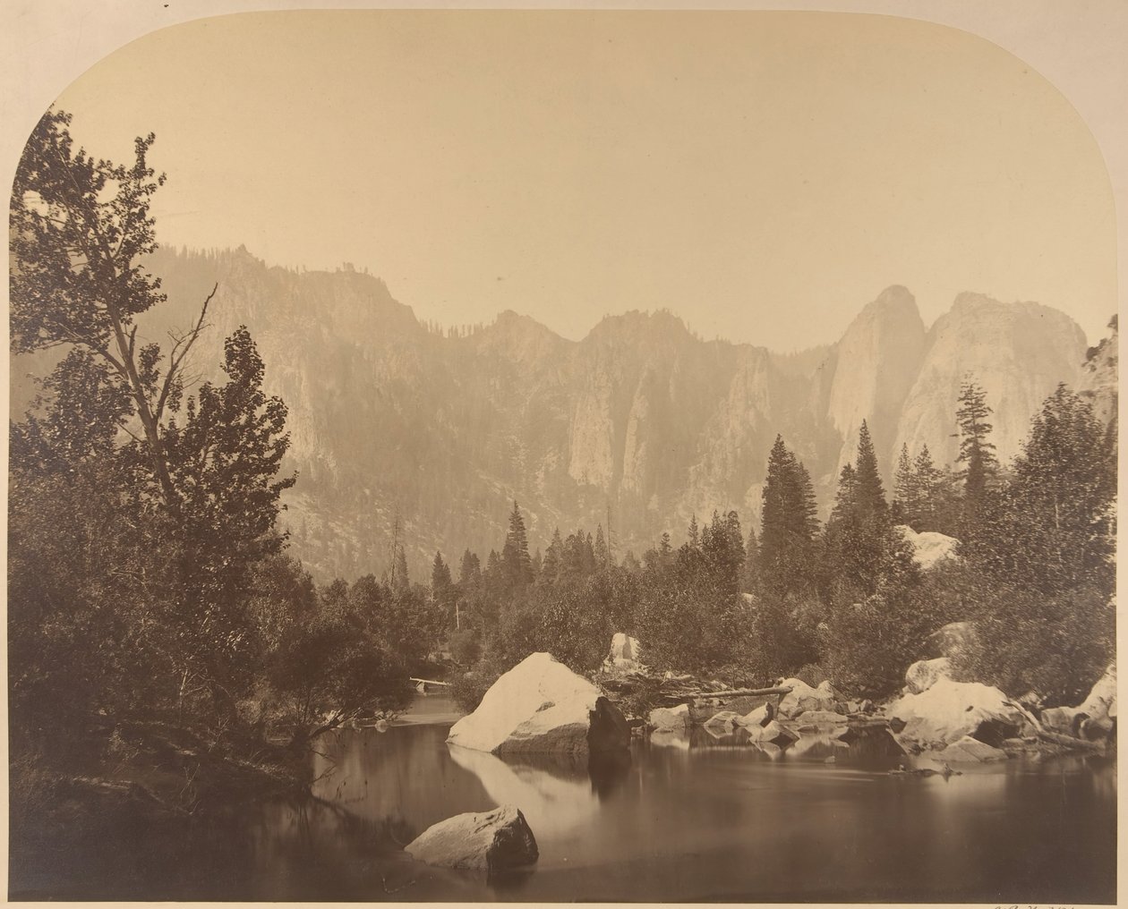 Cathedral Rock, Down the Valley, 1861. tekijältä Carleton Emmons Watkins