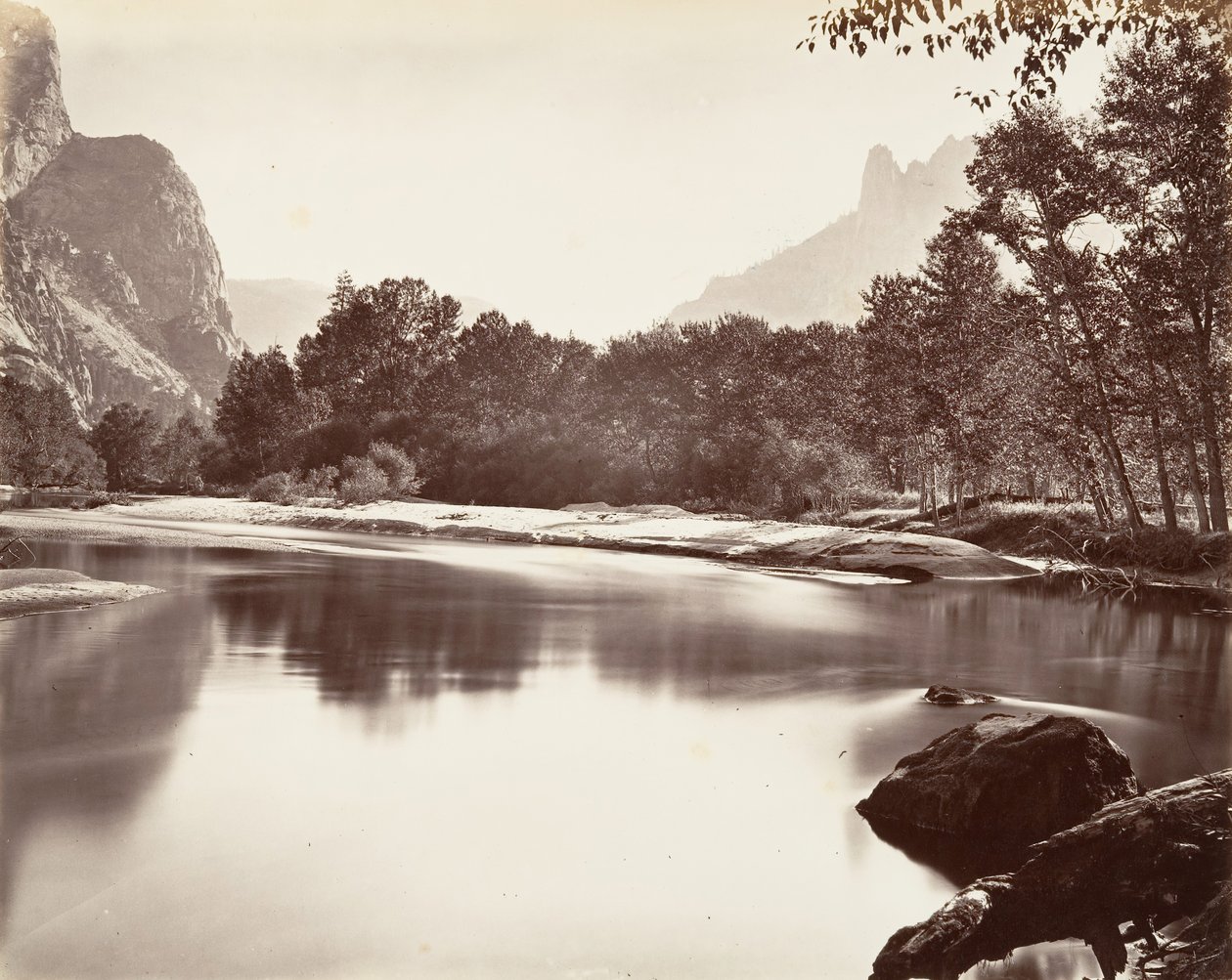 Etsin Yosemiten laaksoa, n. 1872, painettu n. 1876. tekijältä Carleton Emmons Watkins