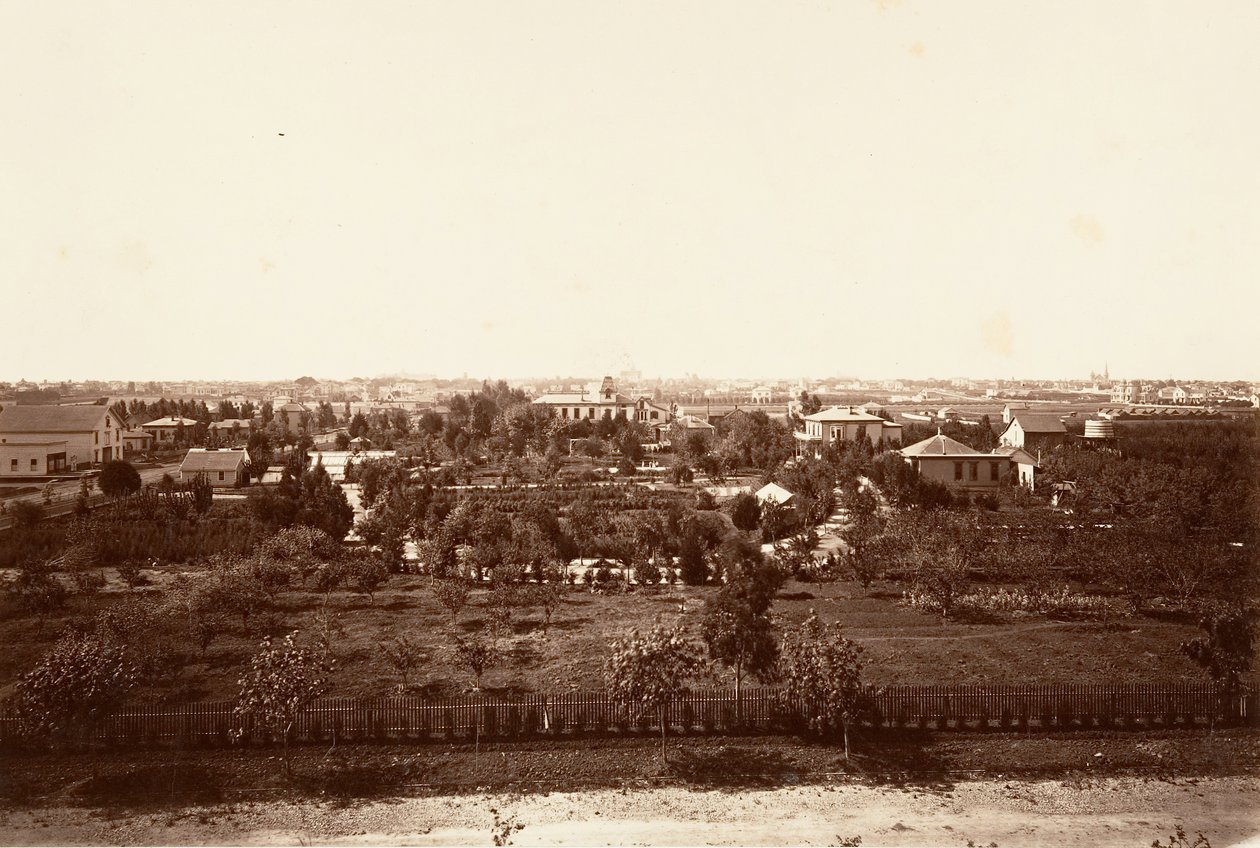 Oakland, Military Academysta, 1864, painettu n. 1876. tekijältä Carleton Emmons Watkins