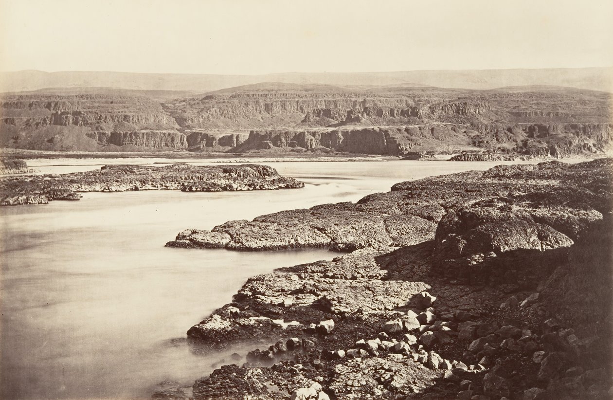 Passage of the Dalles, Oregon, 1867, painettu n. 1876. tekijältä Carleton Emmons Watkins