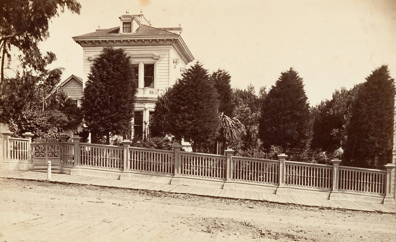 Charles Bernardin asuinpaikka. 312 Oak Street, San Francisco, Kalifornia, n. 1876. tekijältä Carleton Emmons Watkins