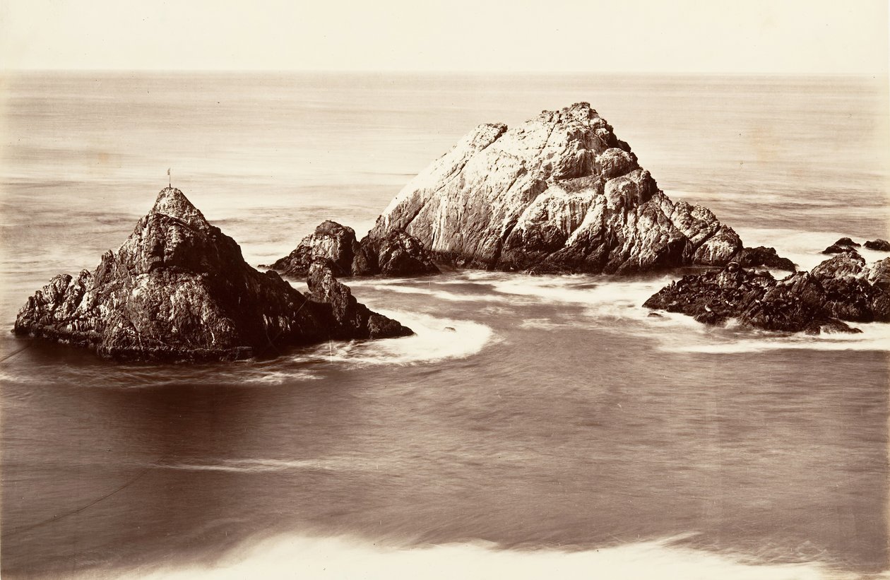 Seal Rocks, 1868-69, painettu n. 1876. tekijältä Carleton Emmons Watkins
