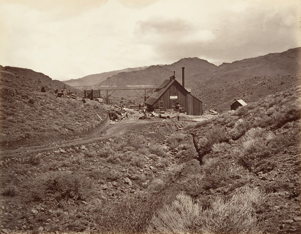 Sutro Tunnel Shaft No. 3, 1875, painettu n. 1876. tekijältä Carleton Emmons Watkins