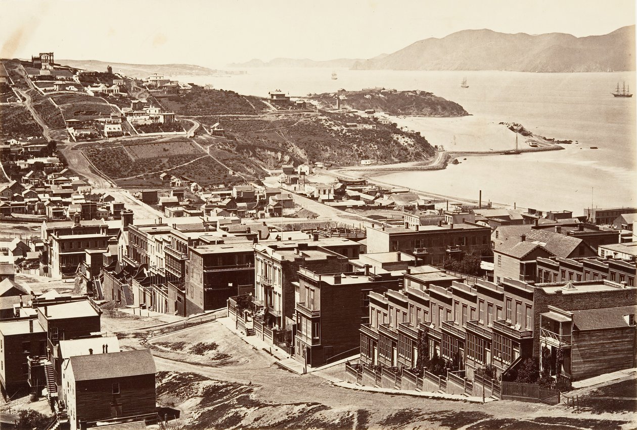 Golden Gate, 1868-69, painettu n. 1876. tekijältä Carleton Emmons Watkins