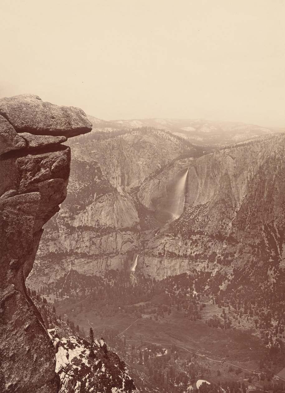 Yosemiten putoukset Glacier Pointista,1878-1881 (kuva) tekijältä Carleton Emmons Watkins