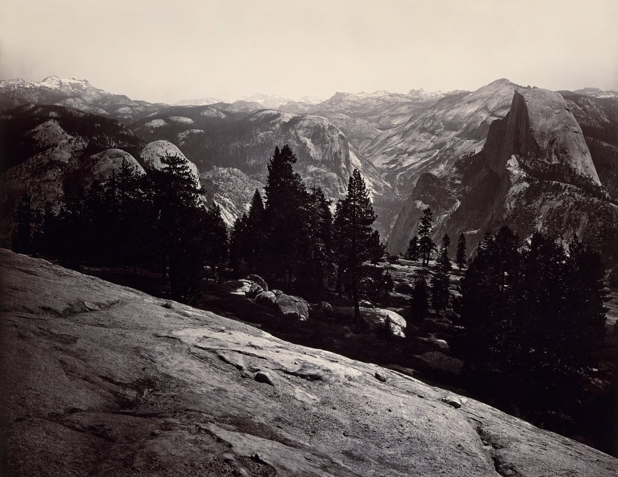 Näkymä Sentinel Domesta, Yosemite, 1865-66. tekijältä Carleton Emmons Watkins