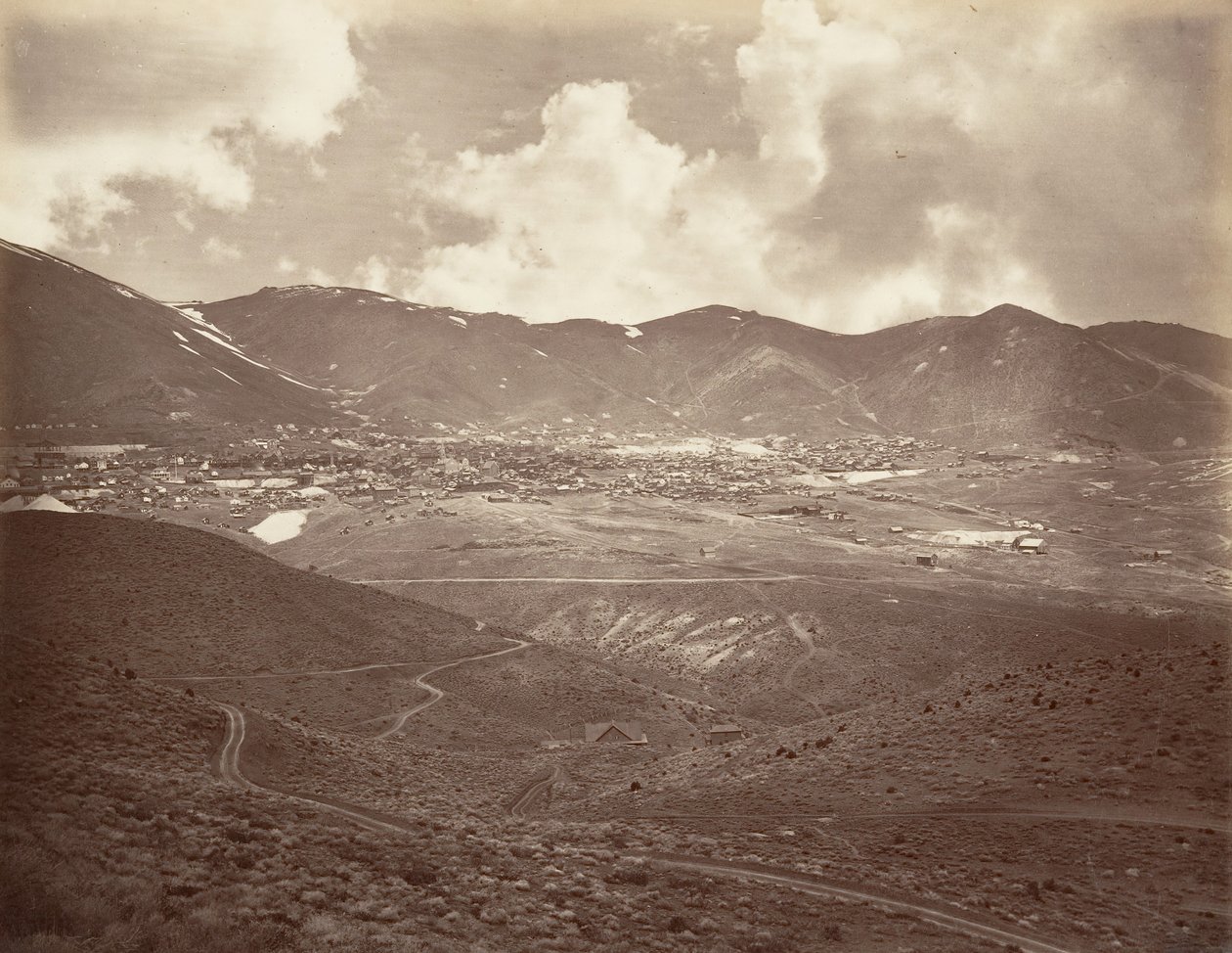 Virginia City, 1875, painettu n. 1876. tekijältä Carleton Emmons Watkins