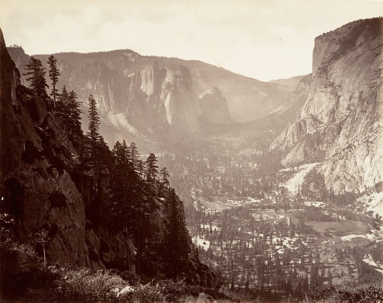 Yosemite Valley Glacier Pointista, n. 1872, painettu n. 1876. tekijältä Carleton Emmons Watkins