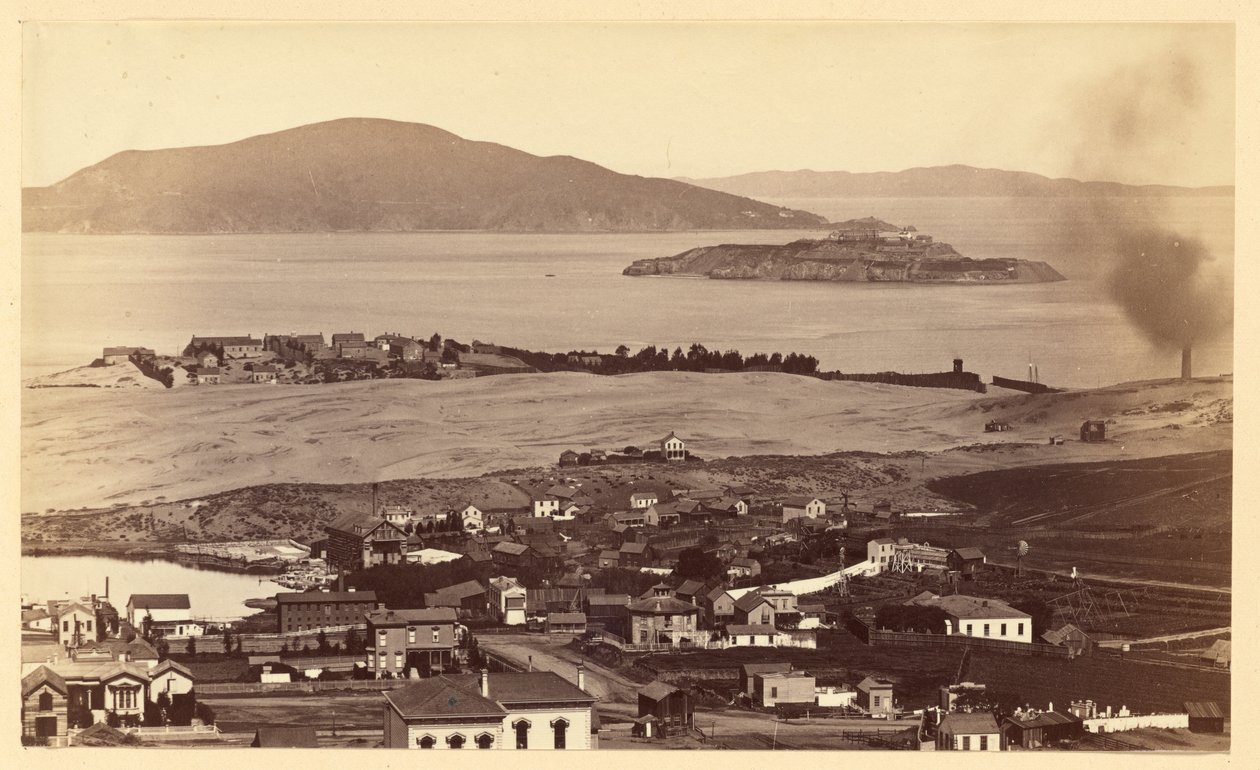 [Alcatraz ja Black Point Russian Hilliltä nähtyinä, San Francisco] tekijältä Carleton Watkins