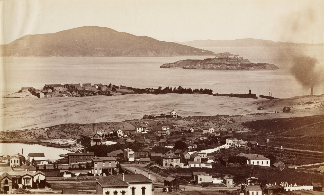 Alcatraz & Black Pt. Lähettäjä Russian Hill, S.F. tekijältä Carleton Watkins