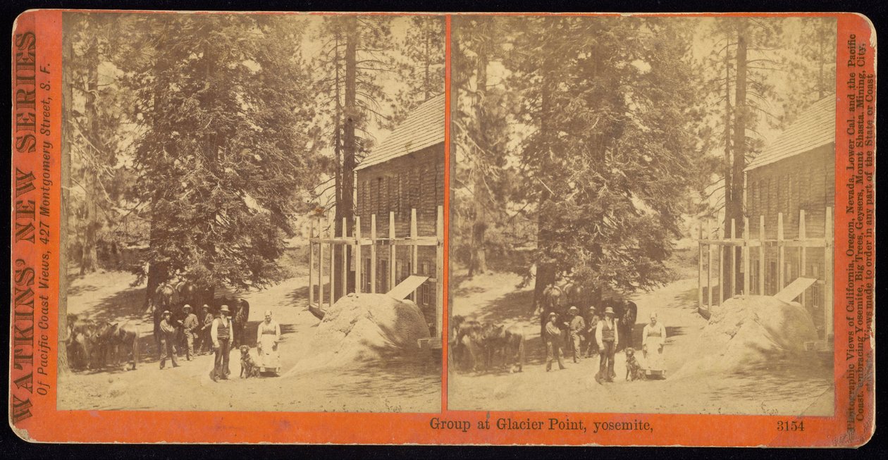 Ryhmä Glacier Pointissa, Yosemite tekijältä Carleton Watkins