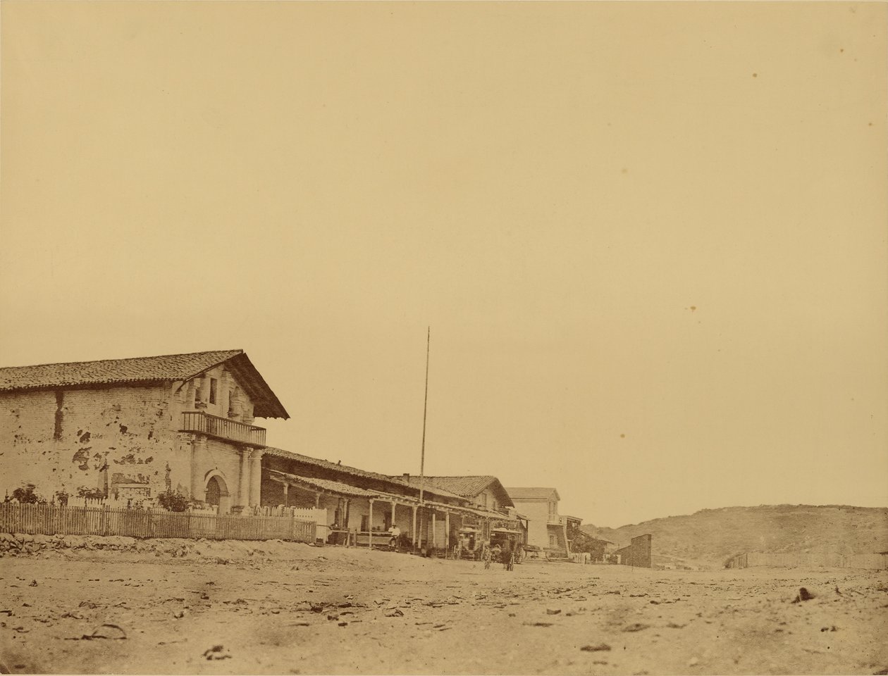 [San Francisco de Asisin lähetysasema Laguna de Los Deloresissa, San Francisco] [San Francisco de Asisin lähetysasema Laguna de Los Deloresissa, San Francisco]. tekijältä Carleton Watkins