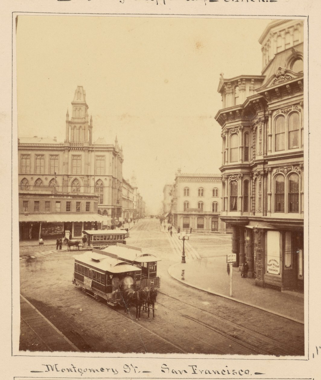 Montgomery Street Market Streetiltä nähtynä, San Francisco tekijältä Carleton Watkins