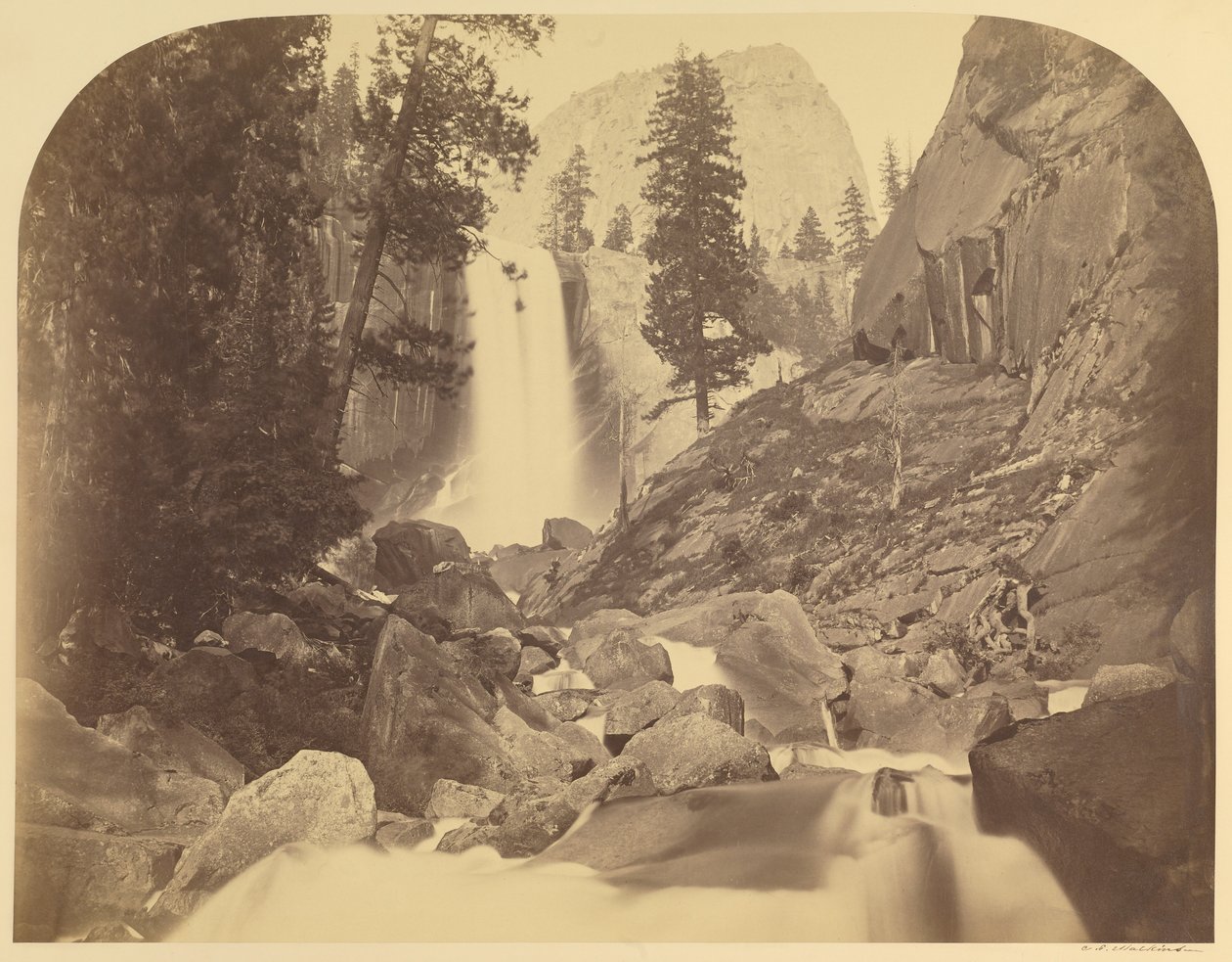 [Piwayac - Vernal Fall - 300 jalkaa, Yosemite] tekijältä Carleton Watkins
