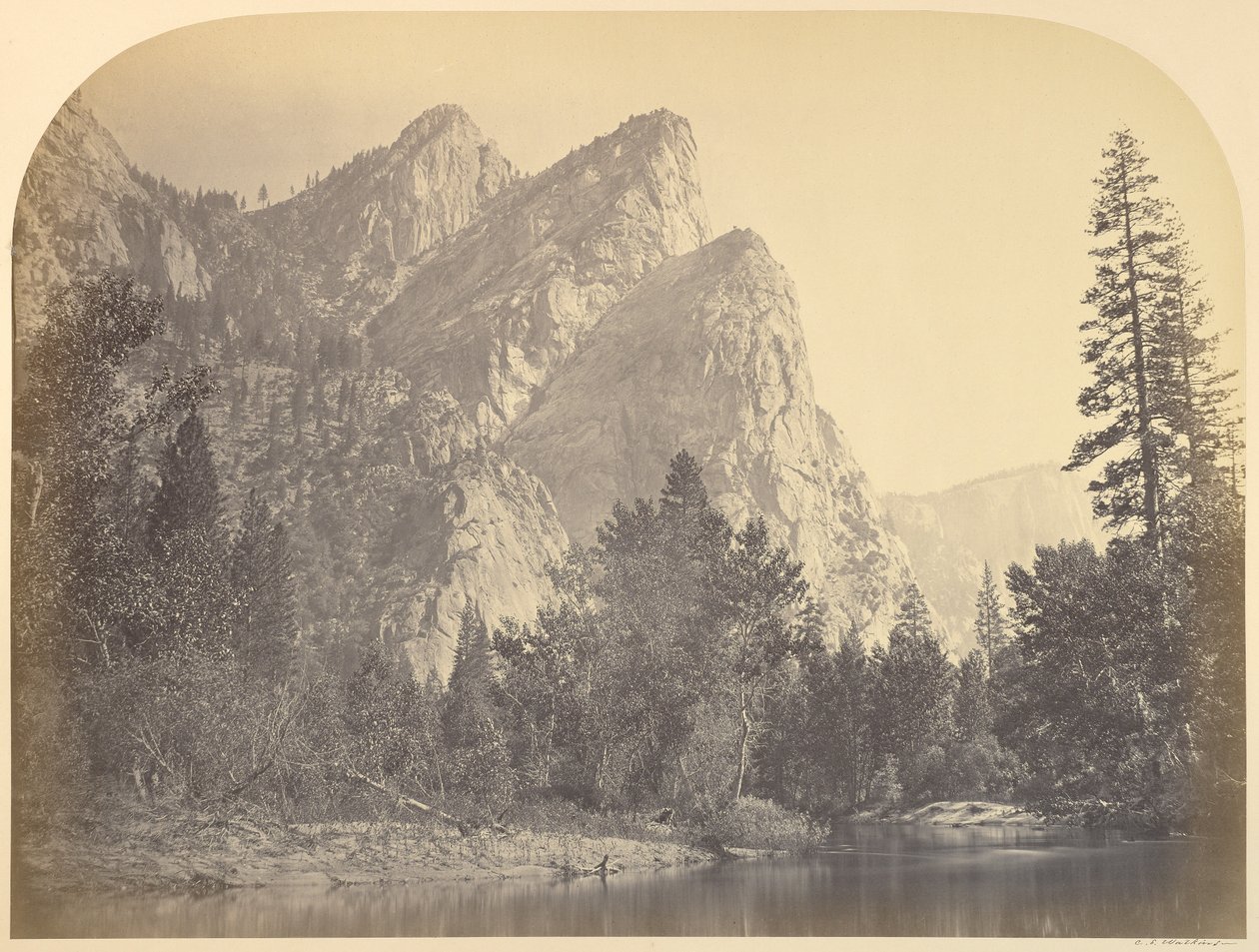Pompompasus - Kolme veljestä. 4480 jalkaa. Yosemite tekijältä Carleton Watkins