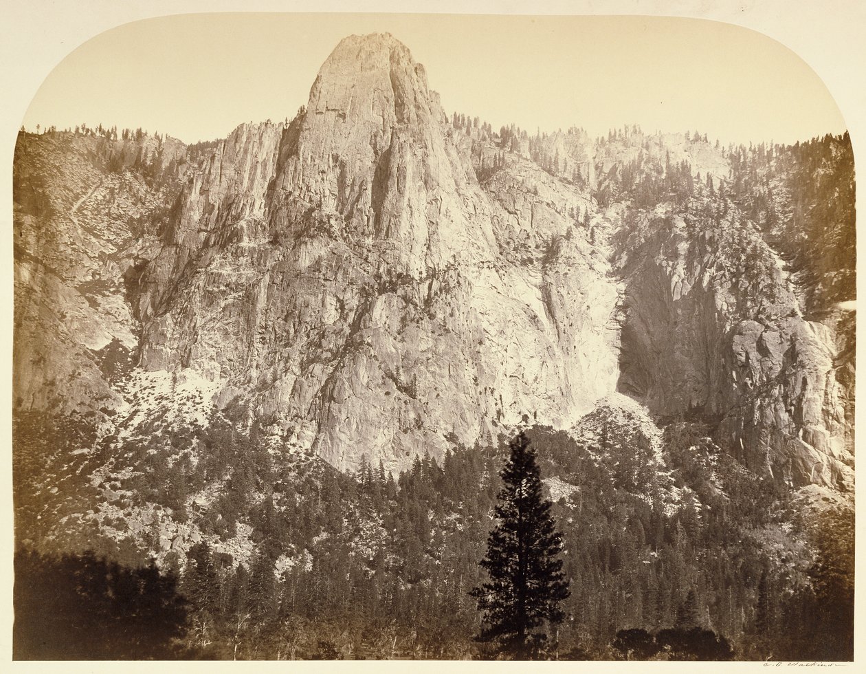 Sentinel (edestä), 3270 ft., Yosemite tekijältä Carleton Watkins