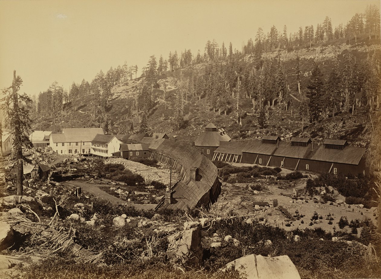 Summitin asema ja tunnelin länsipää, C.P.R.R. tekijältä Carleton Watkins