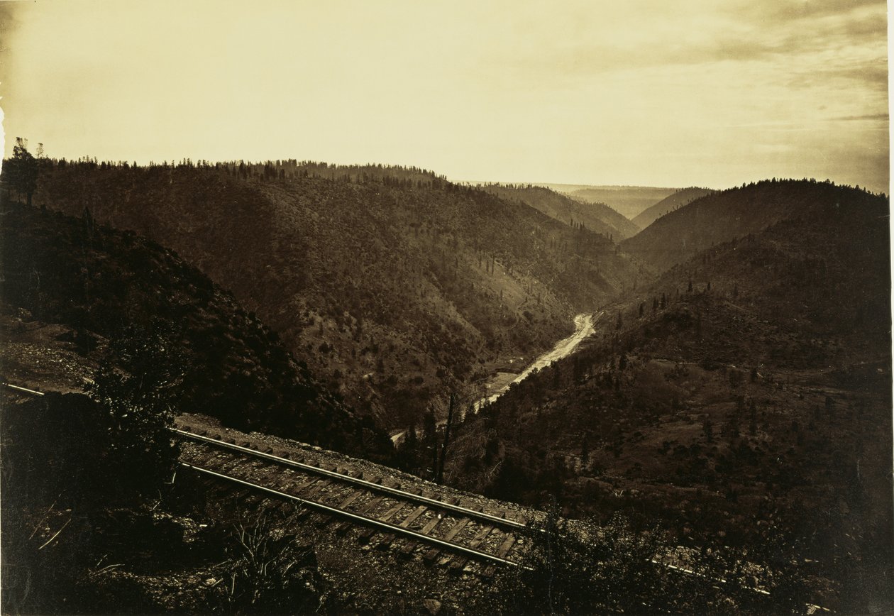 [American Riverin kanjoni, C.P.R.R.] tekijältä Carleton Watkins