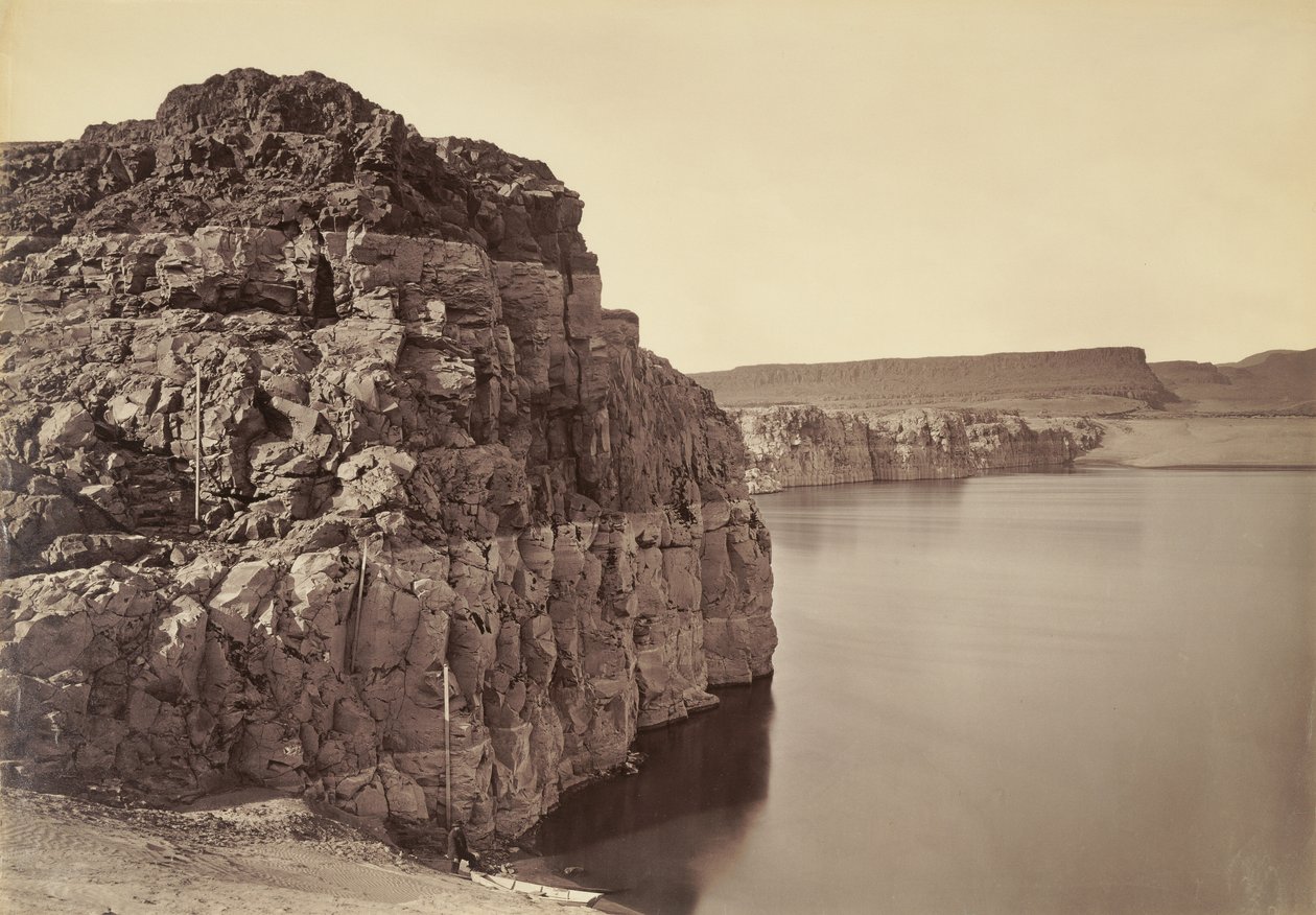 [The Dalles, ylimmän ja alimman vedenpinnan ääripäät, 92 jalkaa] / [The Dallesin yläpää, Columbiajoki, Oregon] tekijältä Carleton Watkins