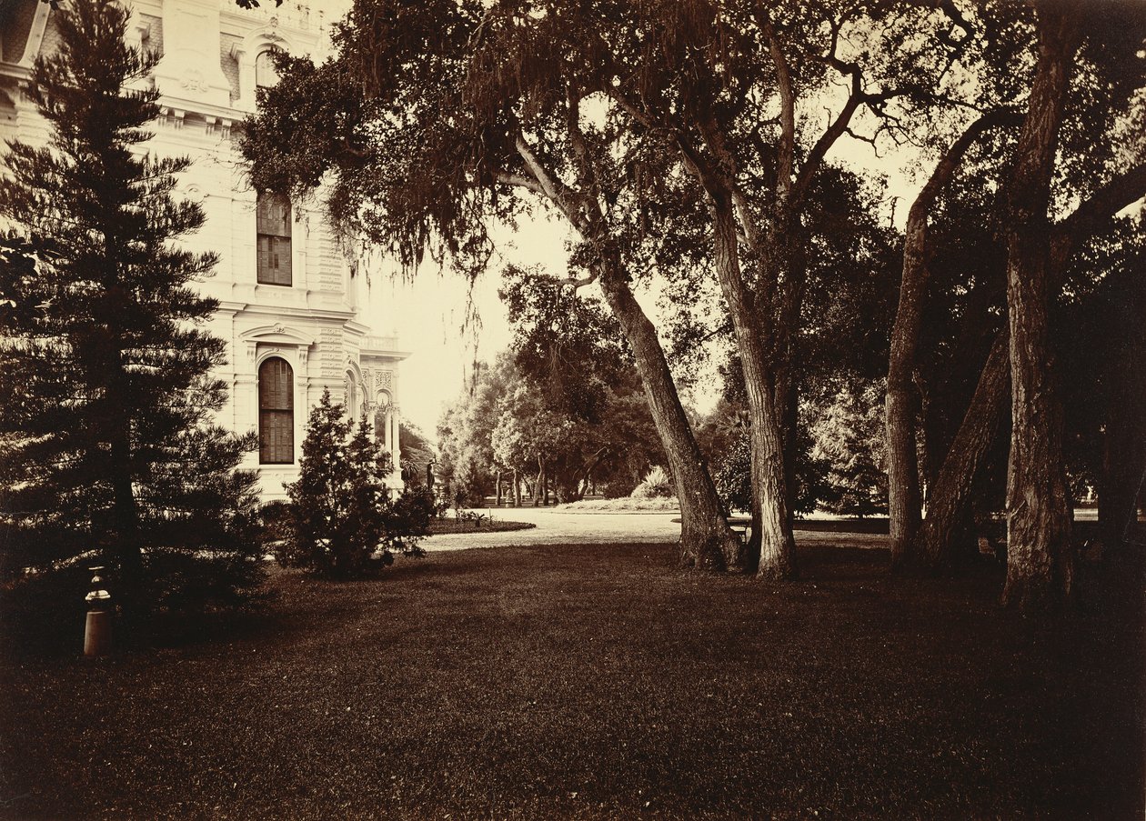 [Thurlow Lodge - Nurmikko ja talo. Barron Clusterista.] tekijältä Carleton Watkins
