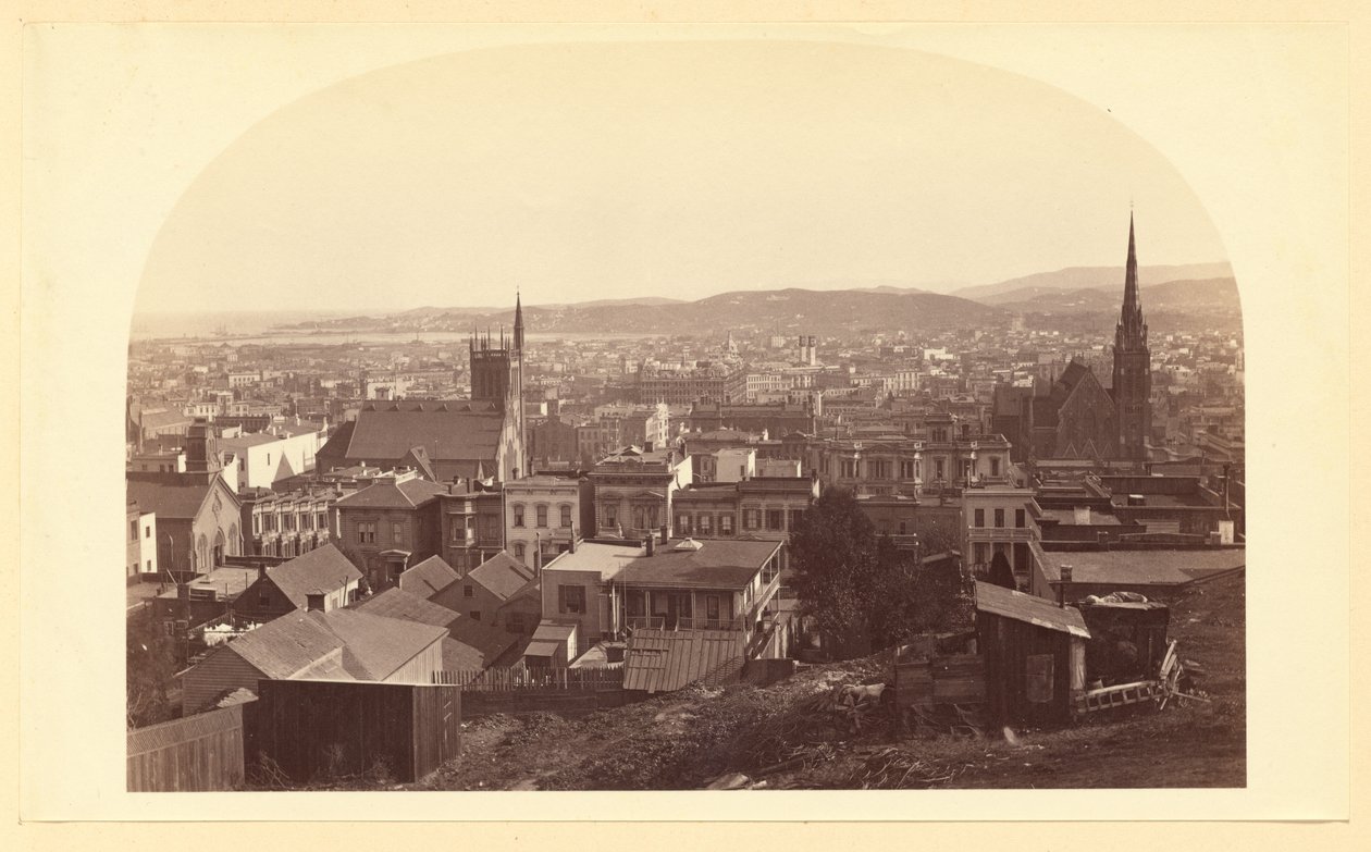 Näkymä Chas. Crockerin asunnolta etelään, San Francisco tekijältä Carleton Watkins