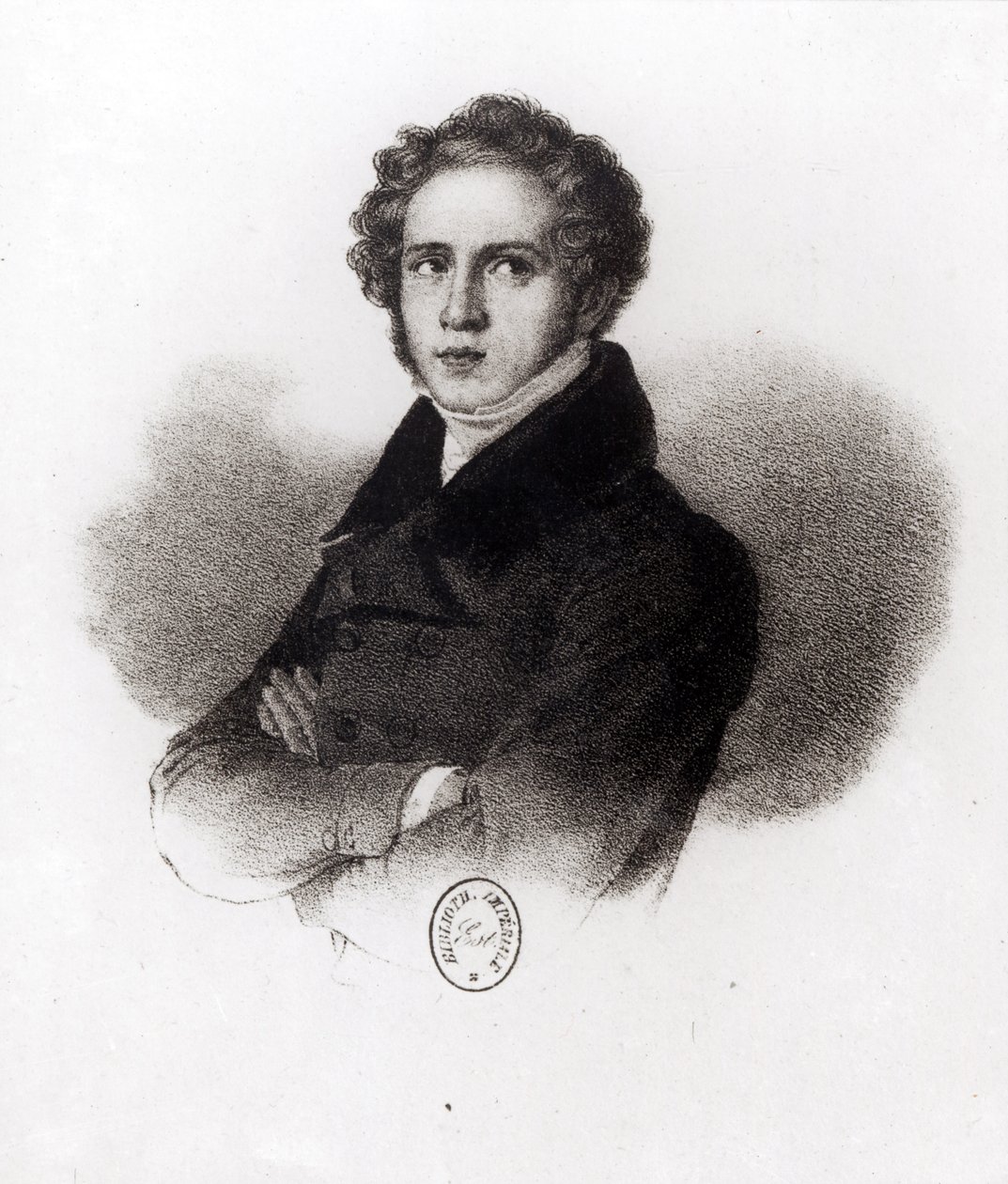 Vincenzo Bellinin (1801-35) muotokuva, kaiverrus Alessandro Focosi (1839-69) tekijältä Carlo Arienti
