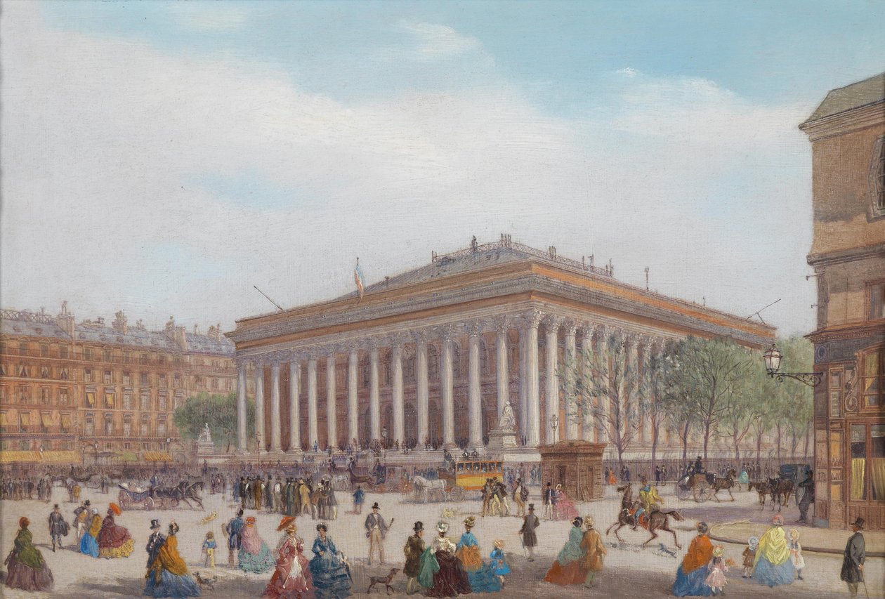 Blick auf die Place de la Bourse, Pariisi tekijältä Carlo Bossoli
