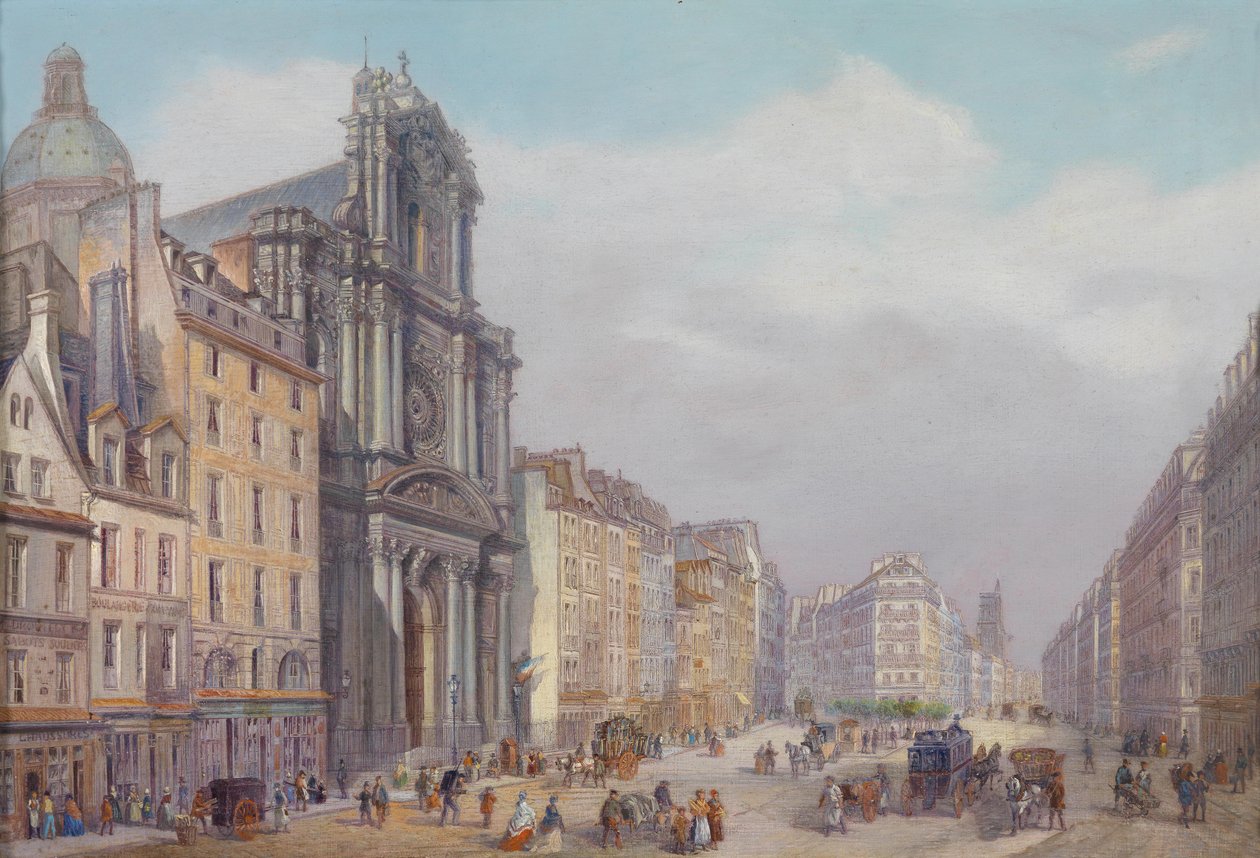 Blick auf die Rue Saint-Antoine, Pariisi tekijältä Carlo Bossoli