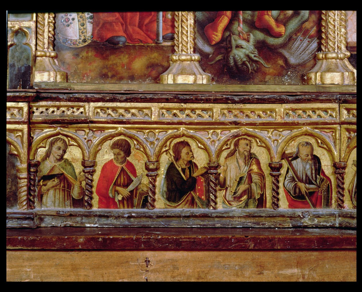 Viisi apostolia, San Martinon polyptyykin predellasta (tempera taulussa) (katso 76669) tekijältä Carlo Crivelli
