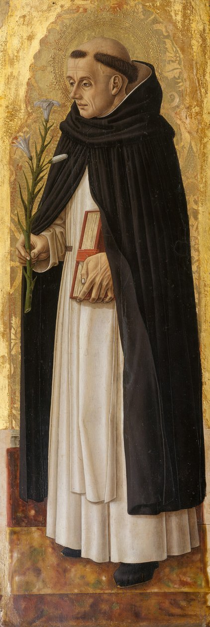 Saint Dominic, 1472 (tempera puulla, kultaa) tekijältä Carlo Crivelli