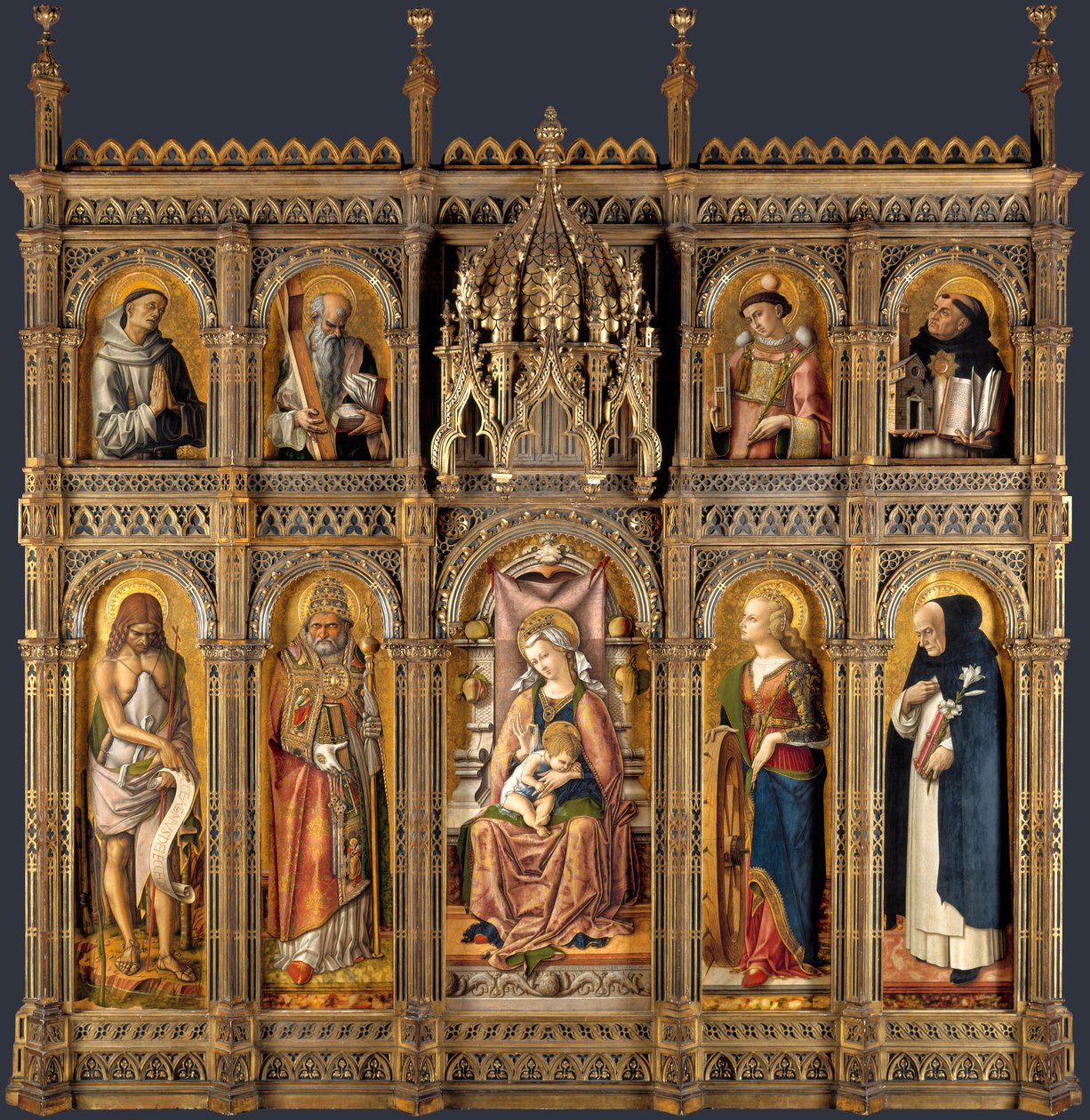 Demidoffin alttaritaulu, 1476 (tempera paneelissa) tekijältä Carlo Crivelli