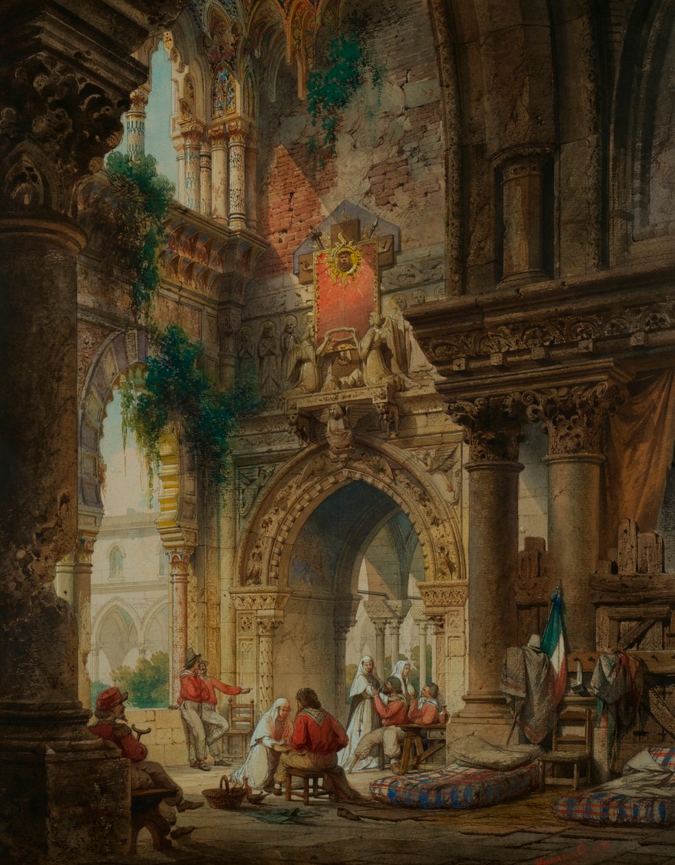 Palermon luostari, noin 1850 tekijältä Carlo Ferrario