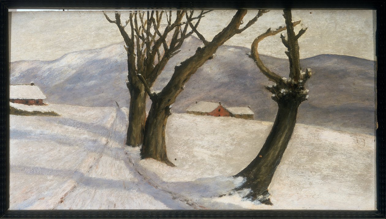 Talvimaisema, noin 1920 tekijältä Carlo Ferrario