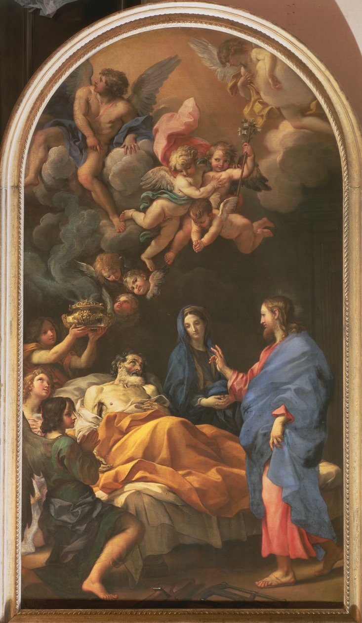 Pyhän Joosefin kuolema, 1676 tekijältä Carlo Maratta or Maratti