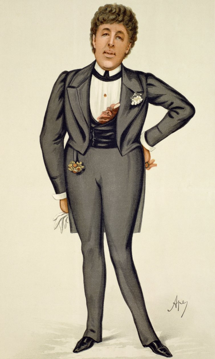 Oscar Wilden (1854-1900) sarjakuva Vanity Fairista, 1884 tekijältä Carlo Pellegrini