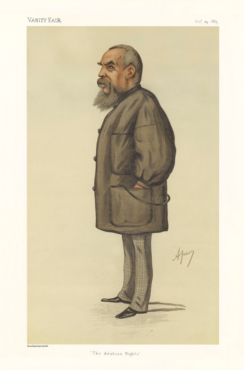 Kapteeni Richard Francis Burton - muotokuva seisomassa tekijältä Carlo (1839 89) Pellegrini