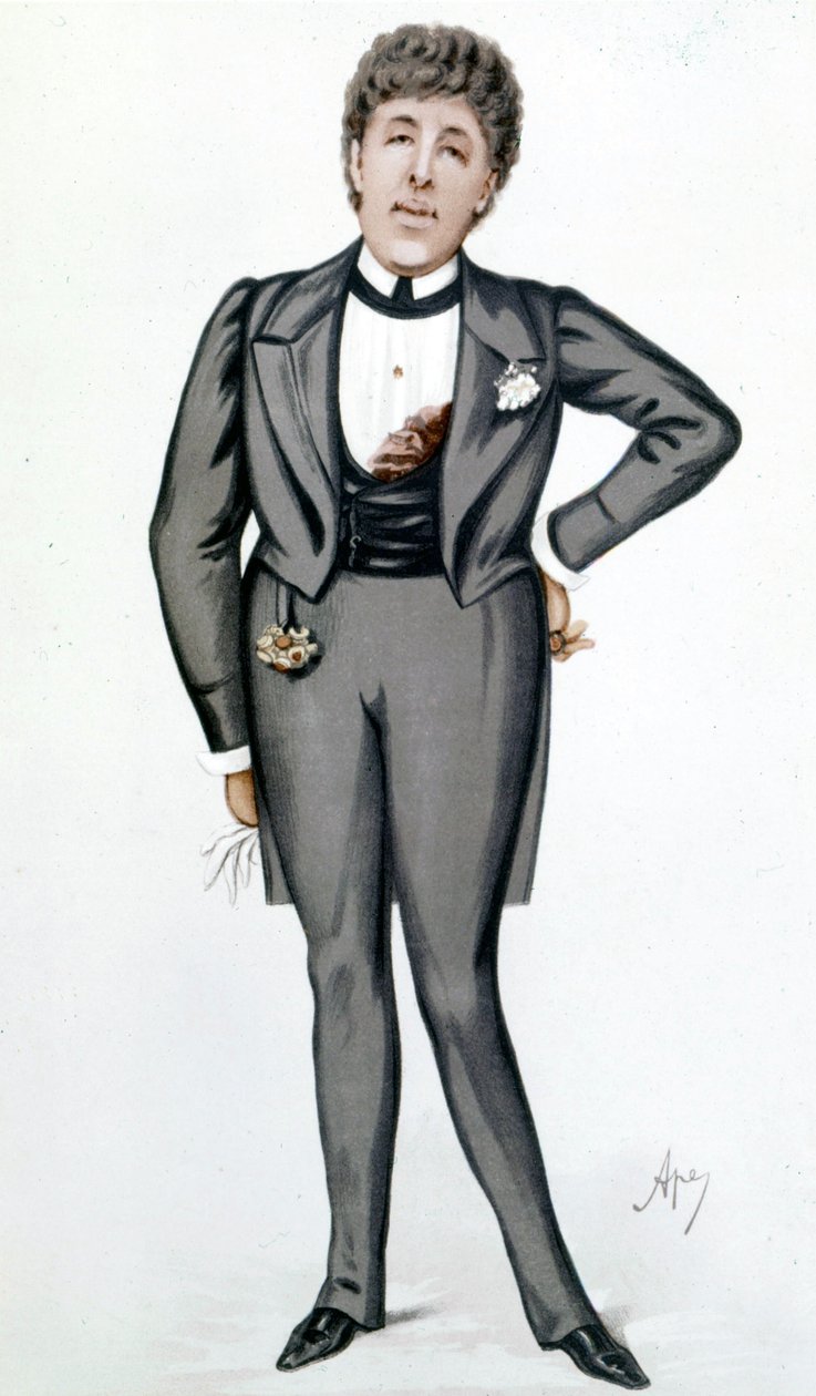 Oscar Wilden (1854 - 1900) sarjakuva Carlo Pellegrinin (1839 - 1889) elokuvassa "" Vanity Fair" 24. toukokuuta tekijältä Carlo Pellegrini