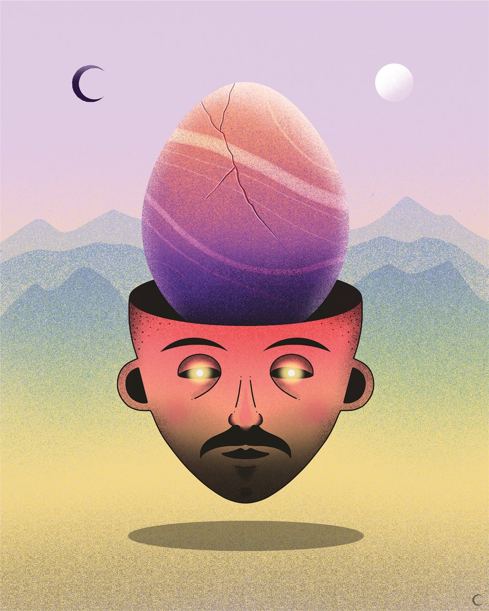 Oikea aika meditoida, 2020 (digitaalinen kuvitus) tekijältä Carlo Alberto Giardina