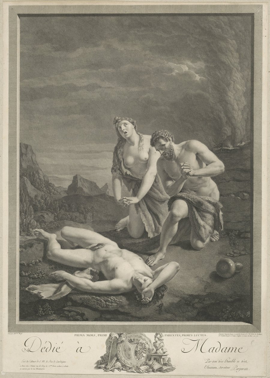 Aadam ja Eeva Abelin ruumiin luona tekijältä Carlo Antonio Porporati