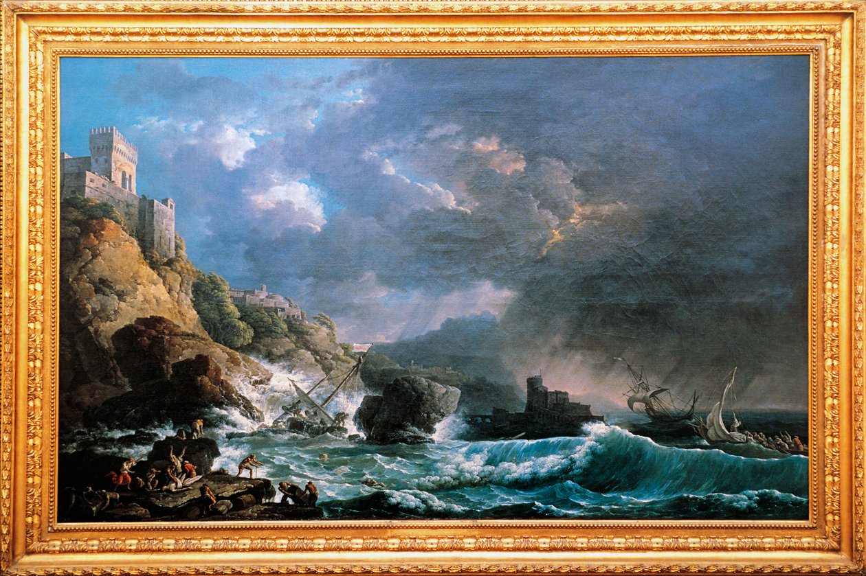 Haaksirikko Rocky Inletissä, kirjoittanut Carlo Bonavia (aktiivinen 1755-1788), Italia tekijältä Carlo Bonaria or Bonavia
