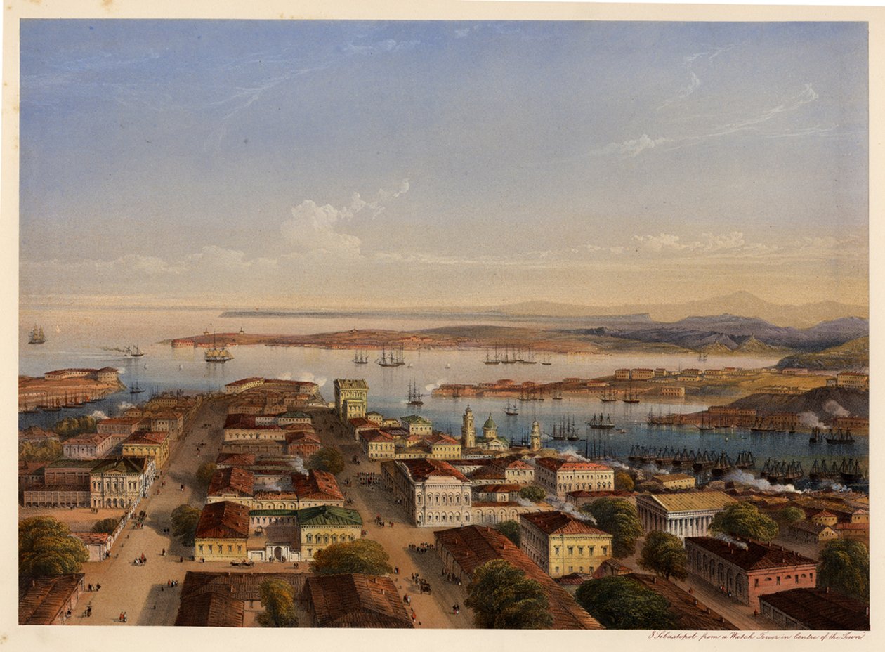 Yleiskuva Sevastopolista, 1856 tekijältä Carlo Bossoli