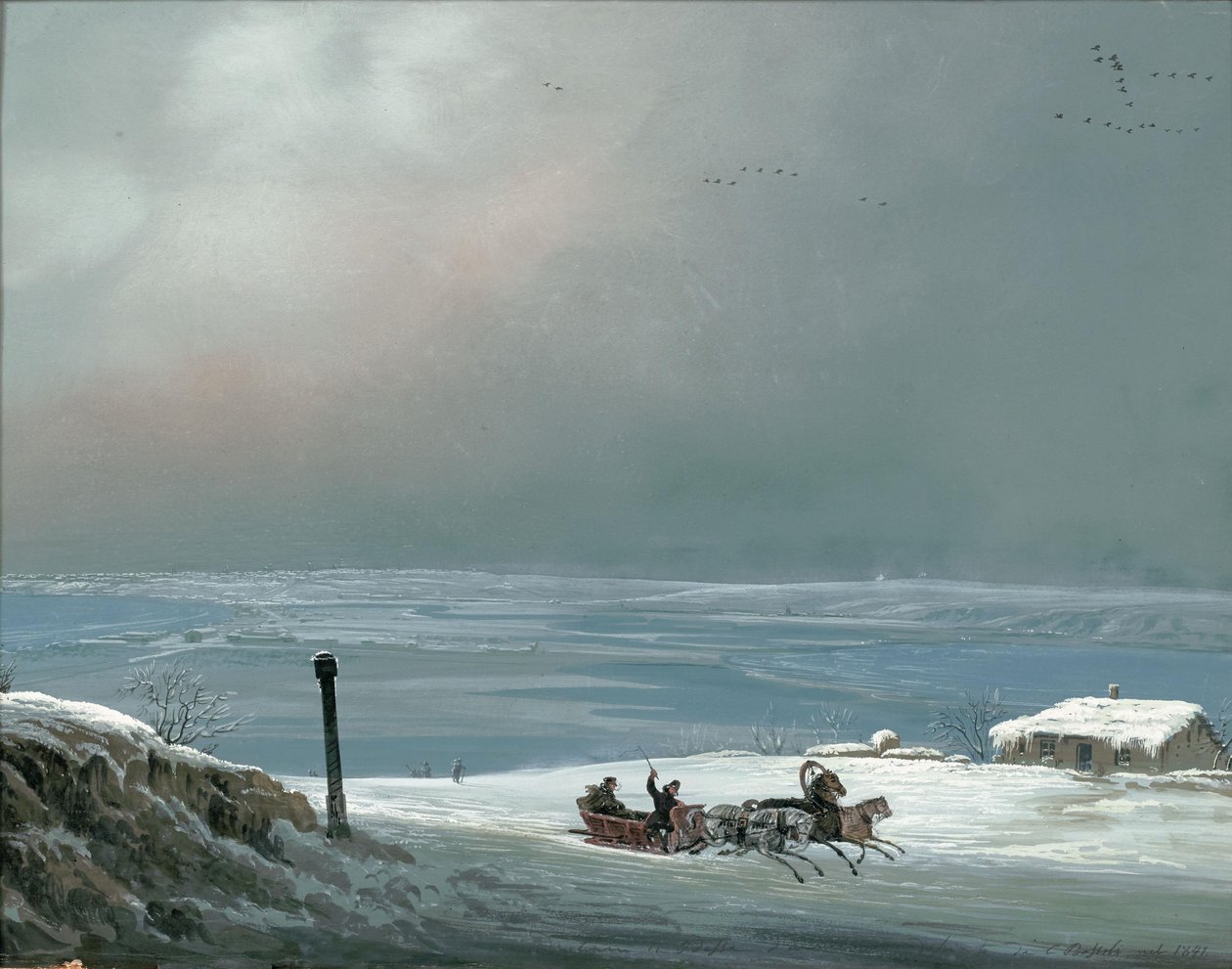 Odessan ympäristö talvella, 1841. tekijältä Carlo Bossoli
