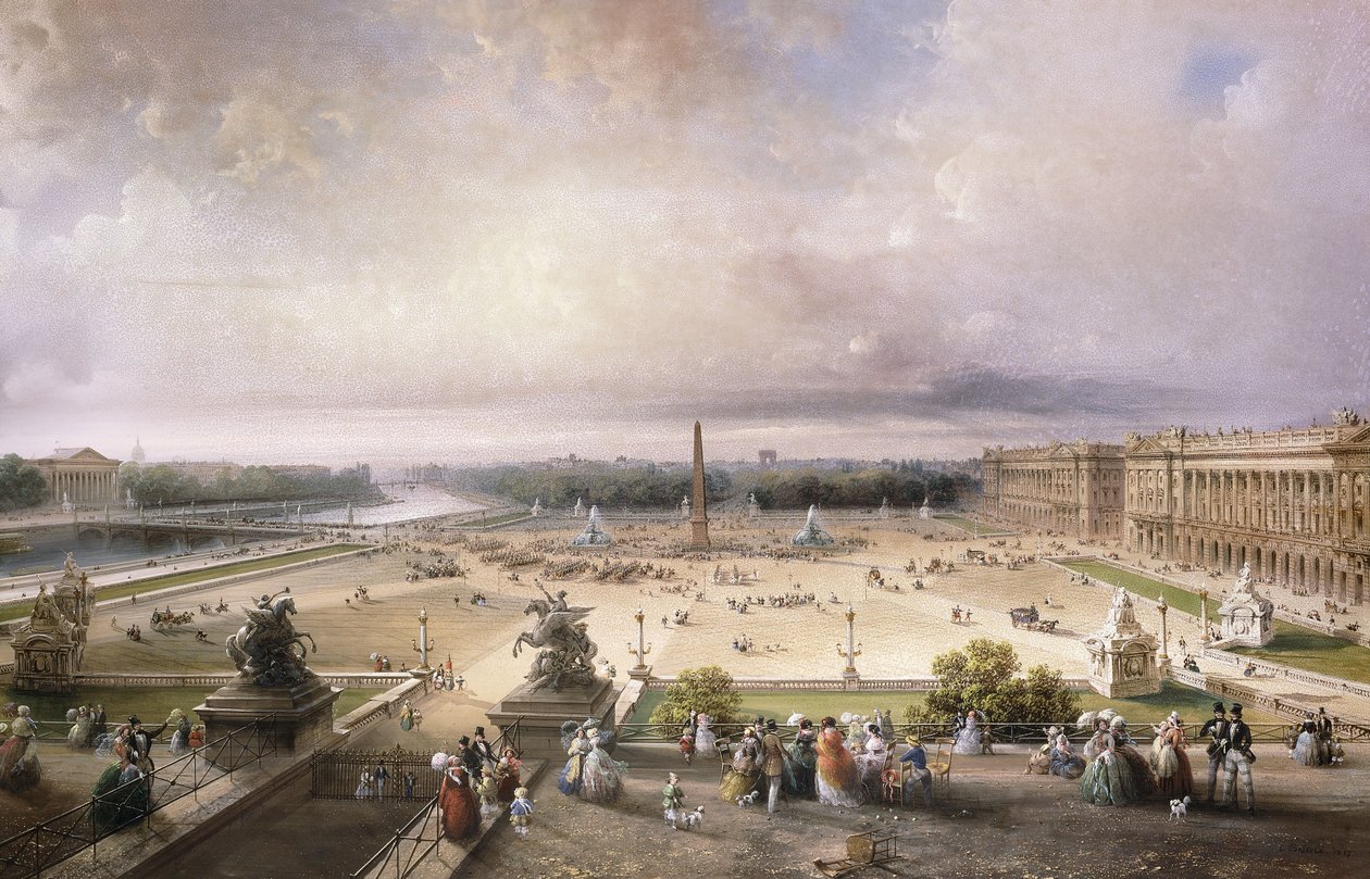 Place de la Concorde, Pariisi, 1853 tekijältä Carlo Bossoli