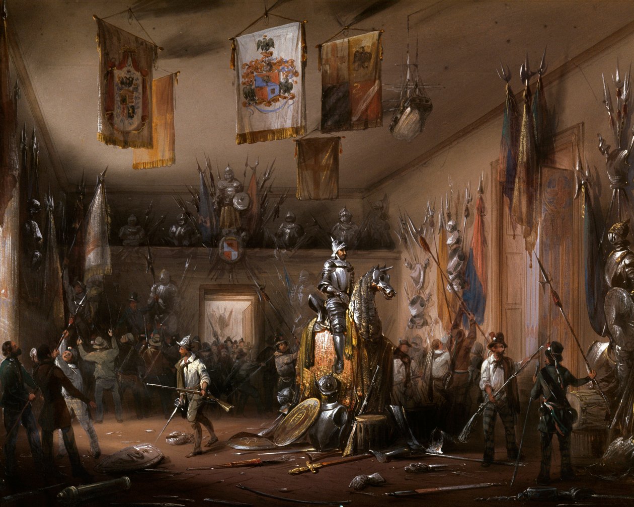 Risorgimento: Milanon viisi päivää (Cinque giornate di Milano) (18.-22. maaliskuuta 1848): tämä on yksi ensimmäisistä jaksoista vuoden 1848 vallankumouksista (osa Italian ensimmäistä itsenäisyyssotaa), jossa Milano nousi. väestö kapinallista vastaan tekijältä Carlo Bossoli