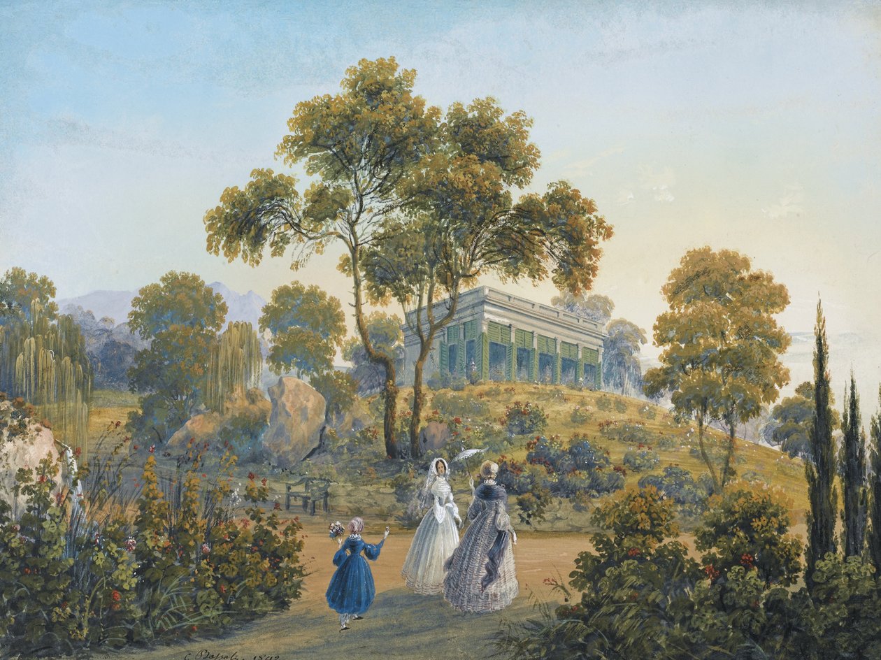 Näkymä Miskhorista, noin 1842 tekijältä Carlo Bossoli
