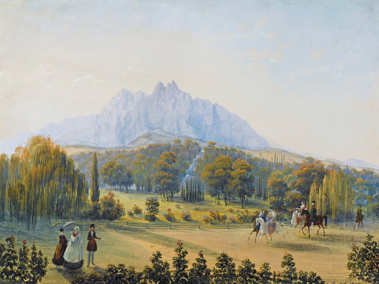 Näkymä Miskhorista Krimillä, 1841-1842. tekijältä Carlo Bossoli