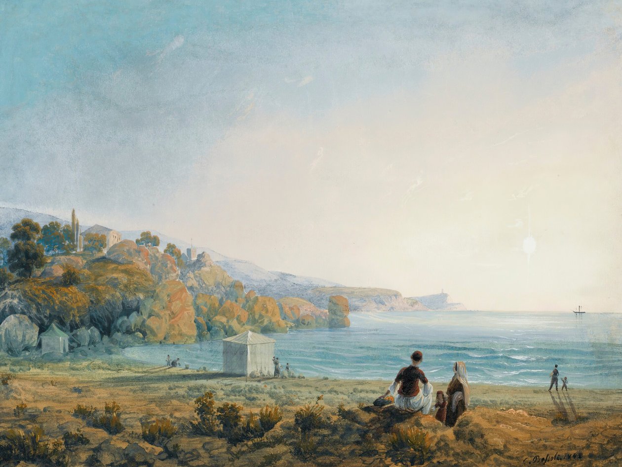 Näkymä Miskhorista Krimillä, 1841-1842. tekijältä Carlo Bossoli