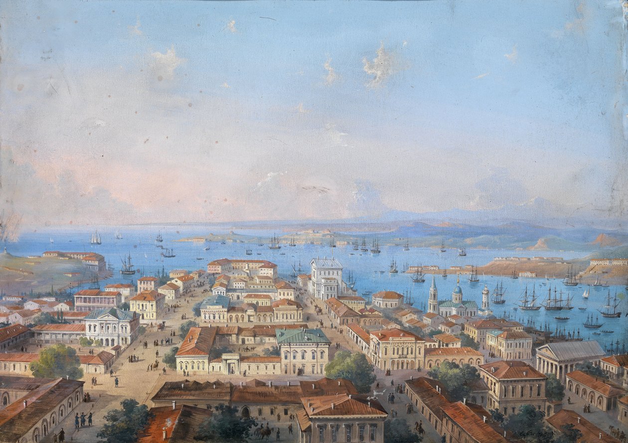 Näkymä Sevastopoliin, 1860-1870 tekijältä Carlo Bossoli